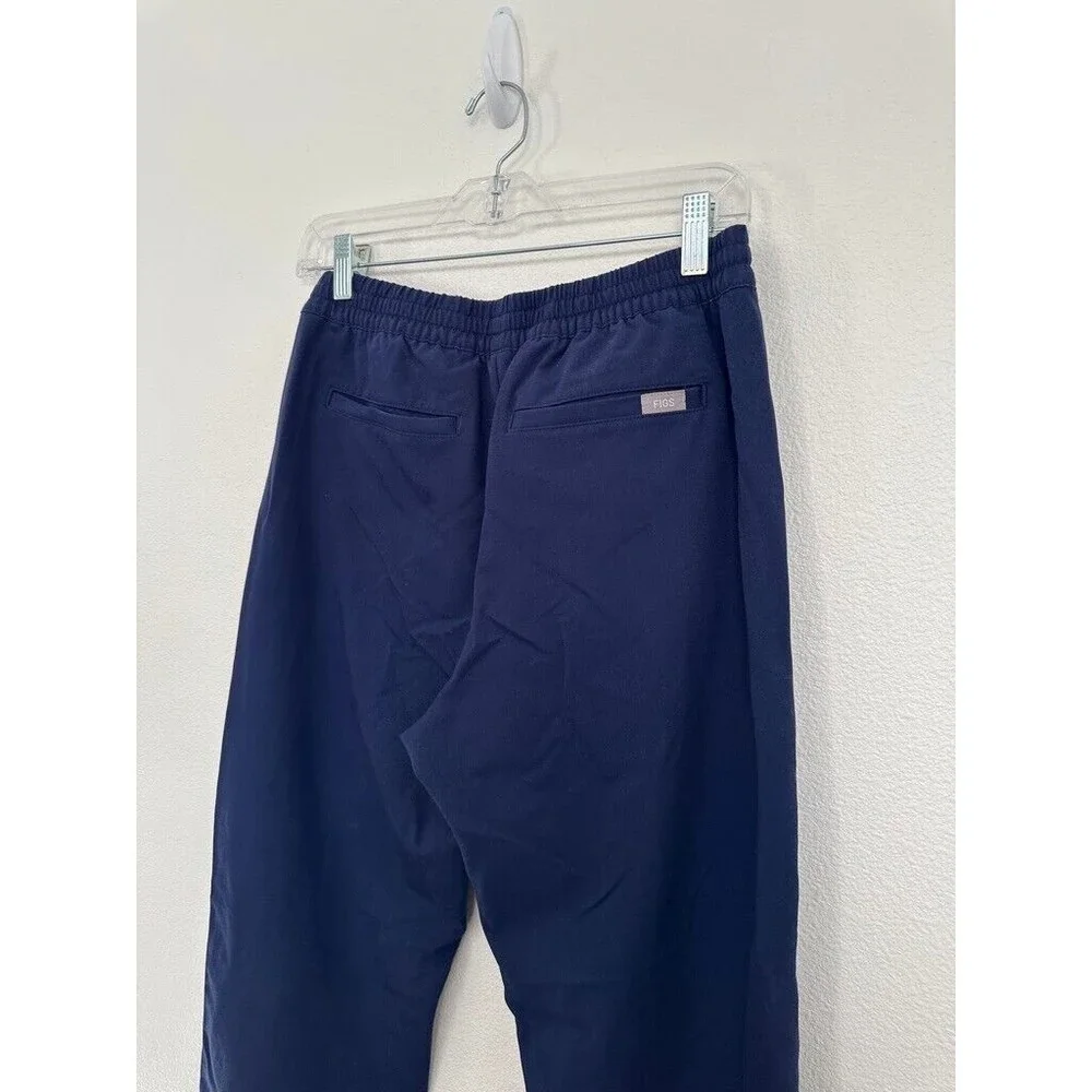 FIGS Men's Natib Classic Pant Elastic Waist Reflective Strip Navy Size Small